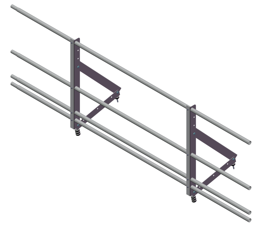 Ограждение кровельное со снегозадержателем Optima 0,65х2м RAL 8017 — Grandline