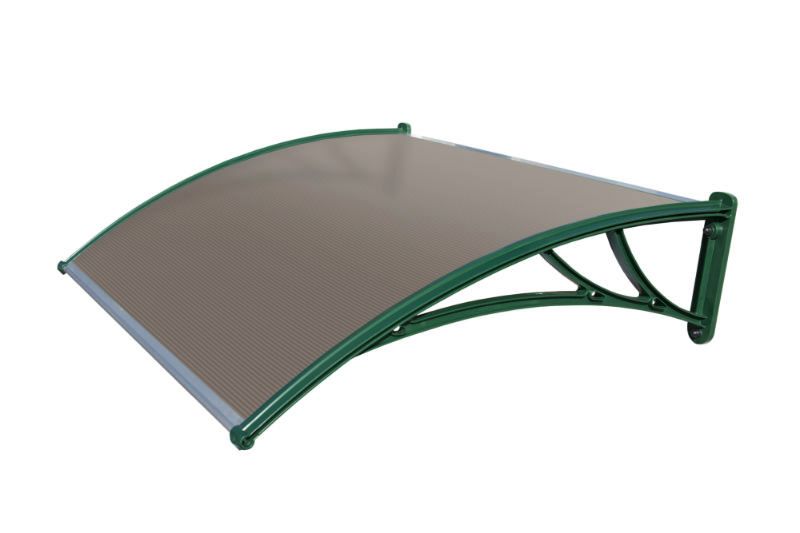 Krovent из поликарбоната 1200х930х280 бронзовый (зел.кроншт) — Grandline