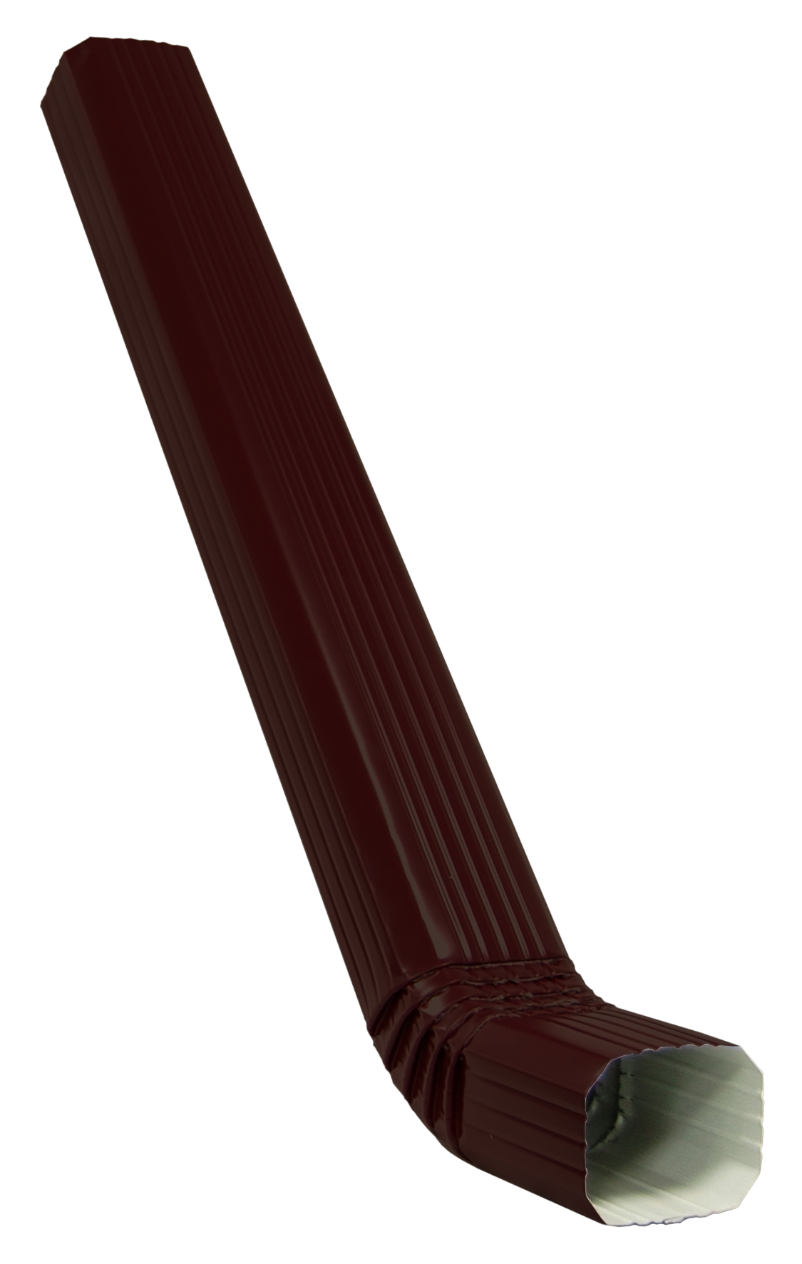 Труба прямоугольная с коленом Vortex 1м RAL 8017 — Grandline
