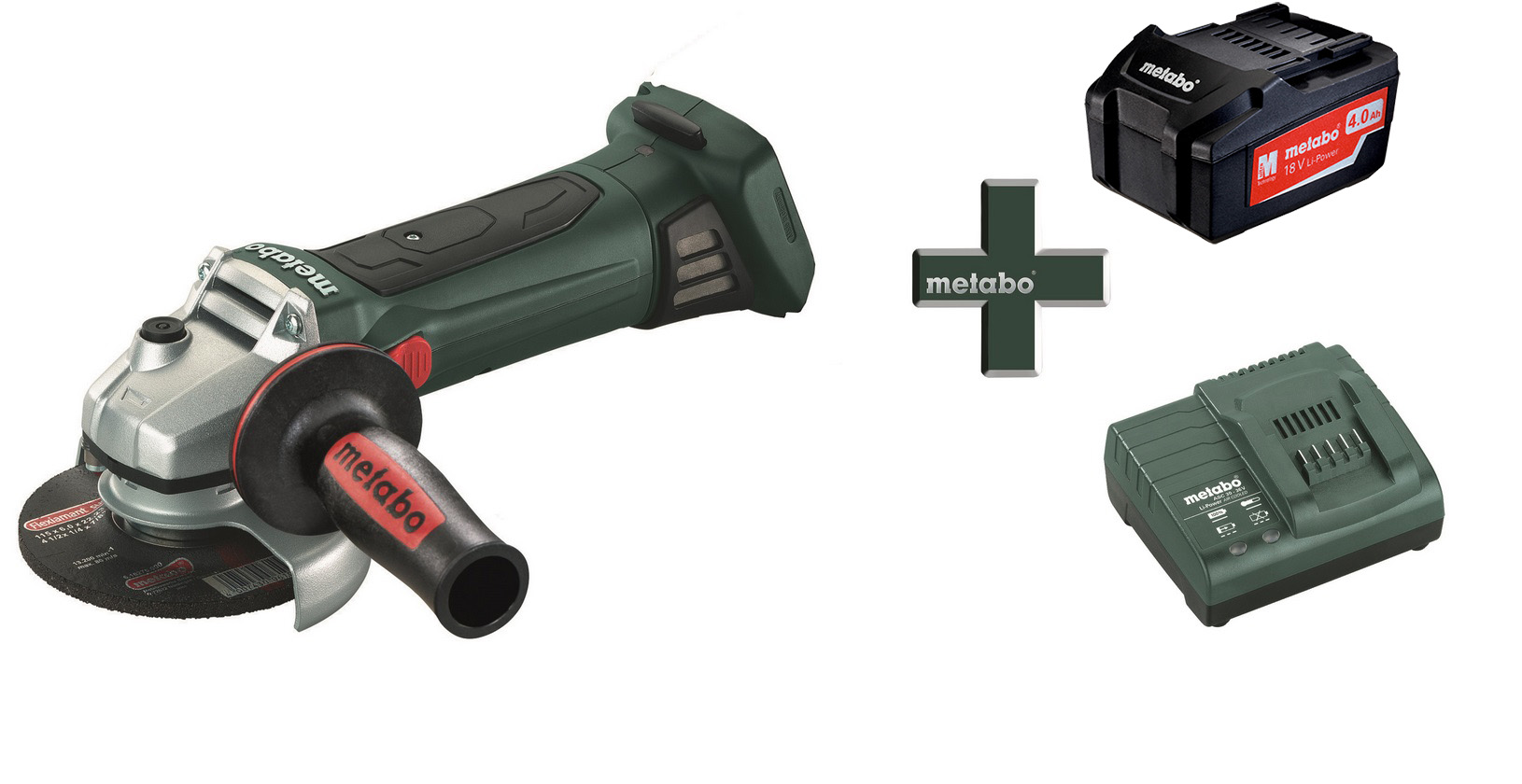 Аккумуляторная угловая шлифмашина Metabo W 18 LTX 125 + АККУМУЛЯТОР 4,0 АЧ + ЗАРЯДНОЕ УСТРОЙСТВО ASC55 (T03330) — Grandline