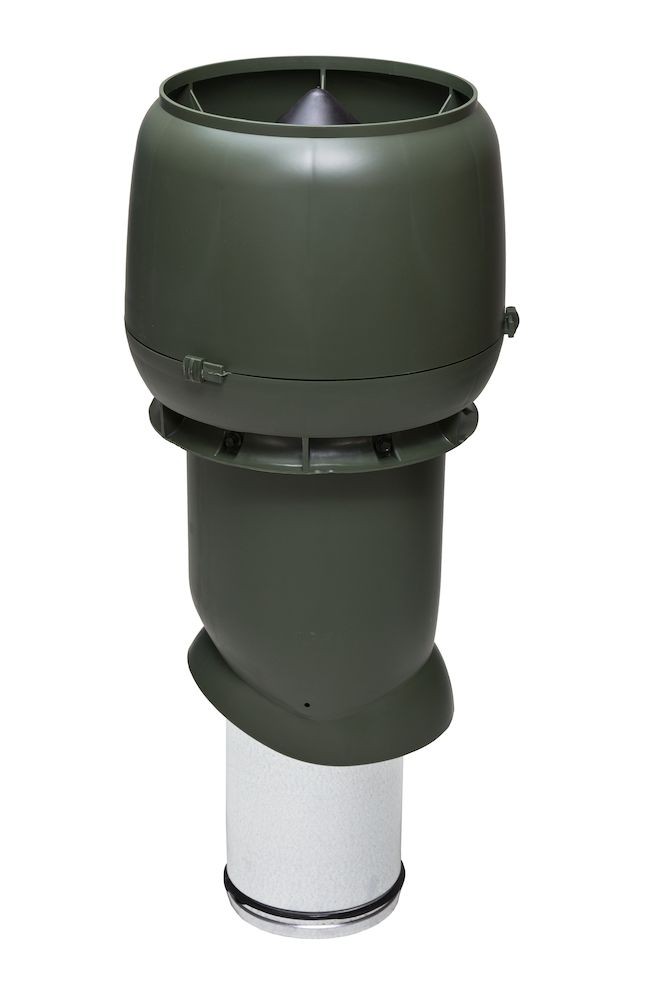 Выход вытяжки 160х225х500 ИЗ зеленый с колпаком — Grandline