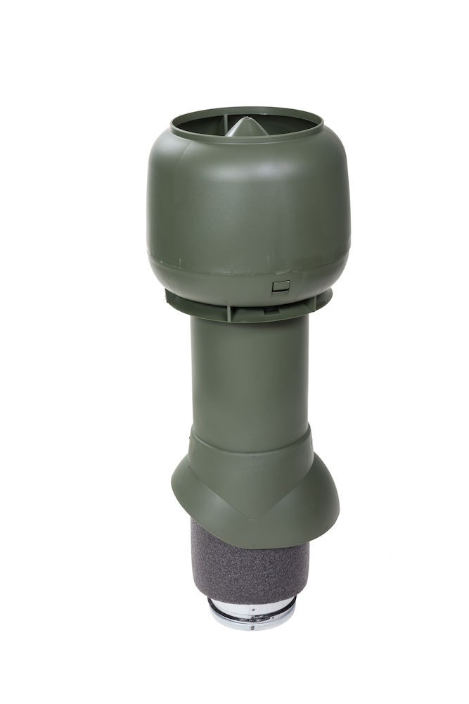 Выход вытяжки 125х160х500 ИЗ зеленый с колпаком — Grandline