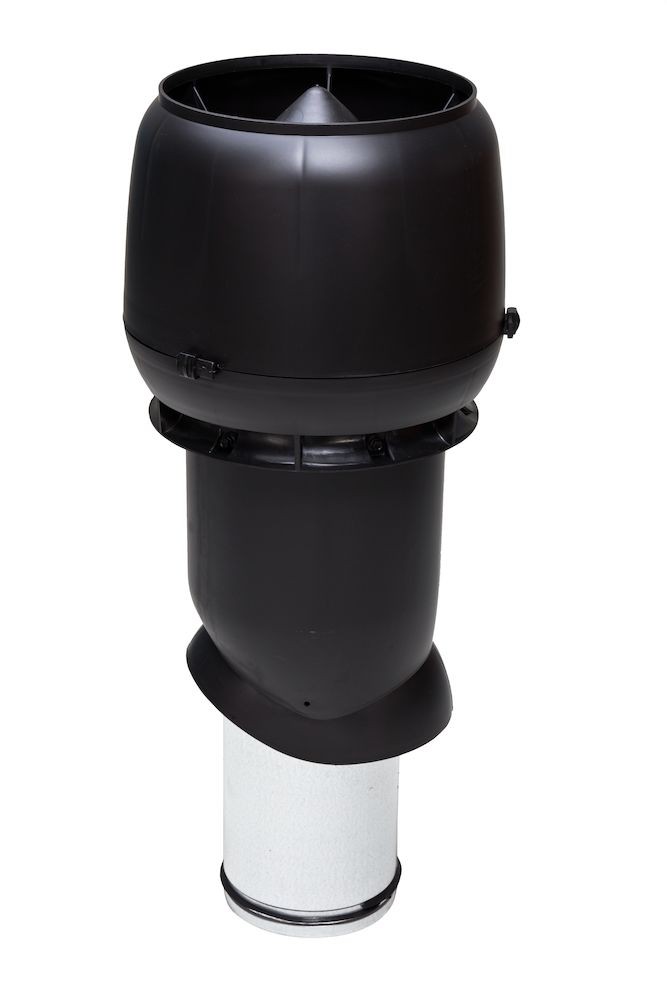 Выход вытяжки 160х225х500 ИЗ черный с колпаком — Grandline