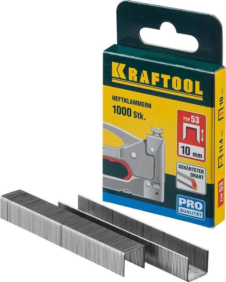 Скобы для степлера KRAFTOOL 10 мм тонкие тип 140, 1000 шт (31680-10) — Grandline