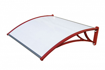 Козырьки Krovent из поликарбоната 1200х930х280 молочный (крас. кроншт) — Grandline