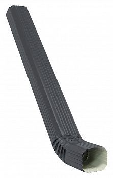 Труба прямоугольная с коленом Vortex Matt 1м RAL 7024 — Grandline