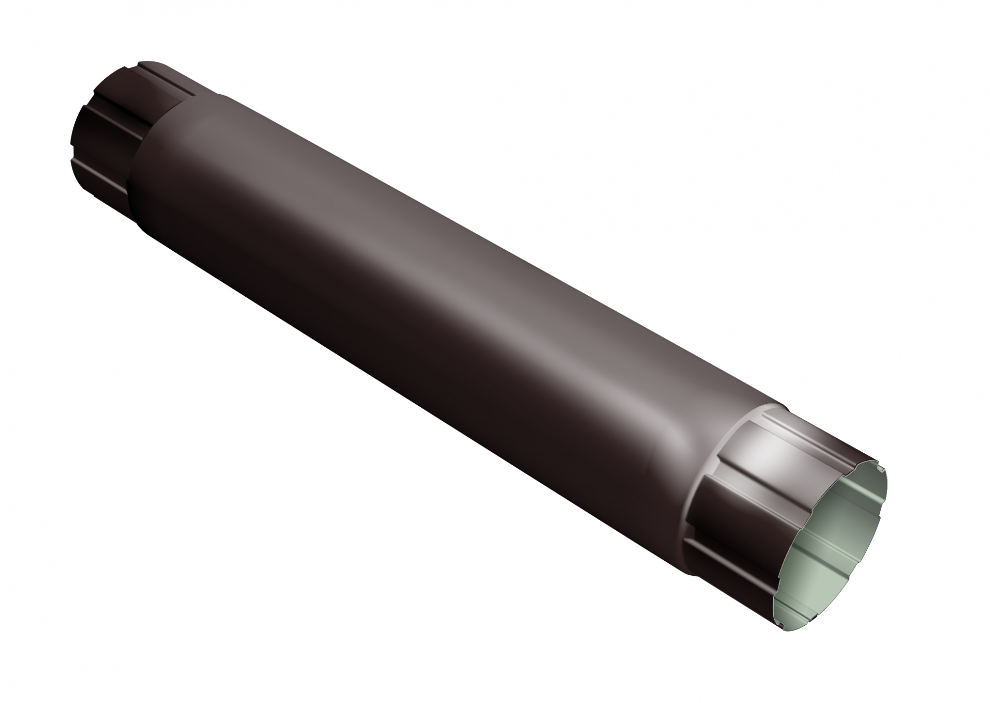 Труба круглая соединительная Optima 100мм 1м RAL 8017 — Grandline