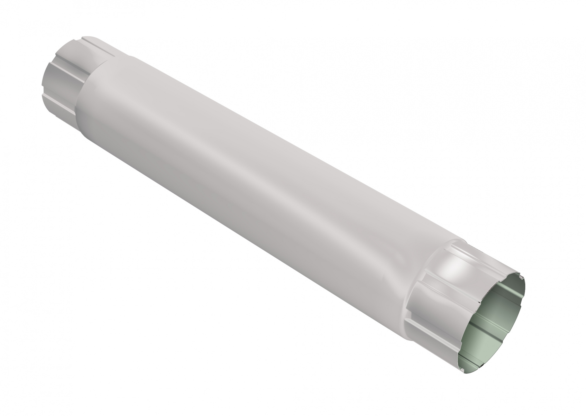 Труба круглая соединительная Optima 100мм 1м RAL 9003 — Grandline