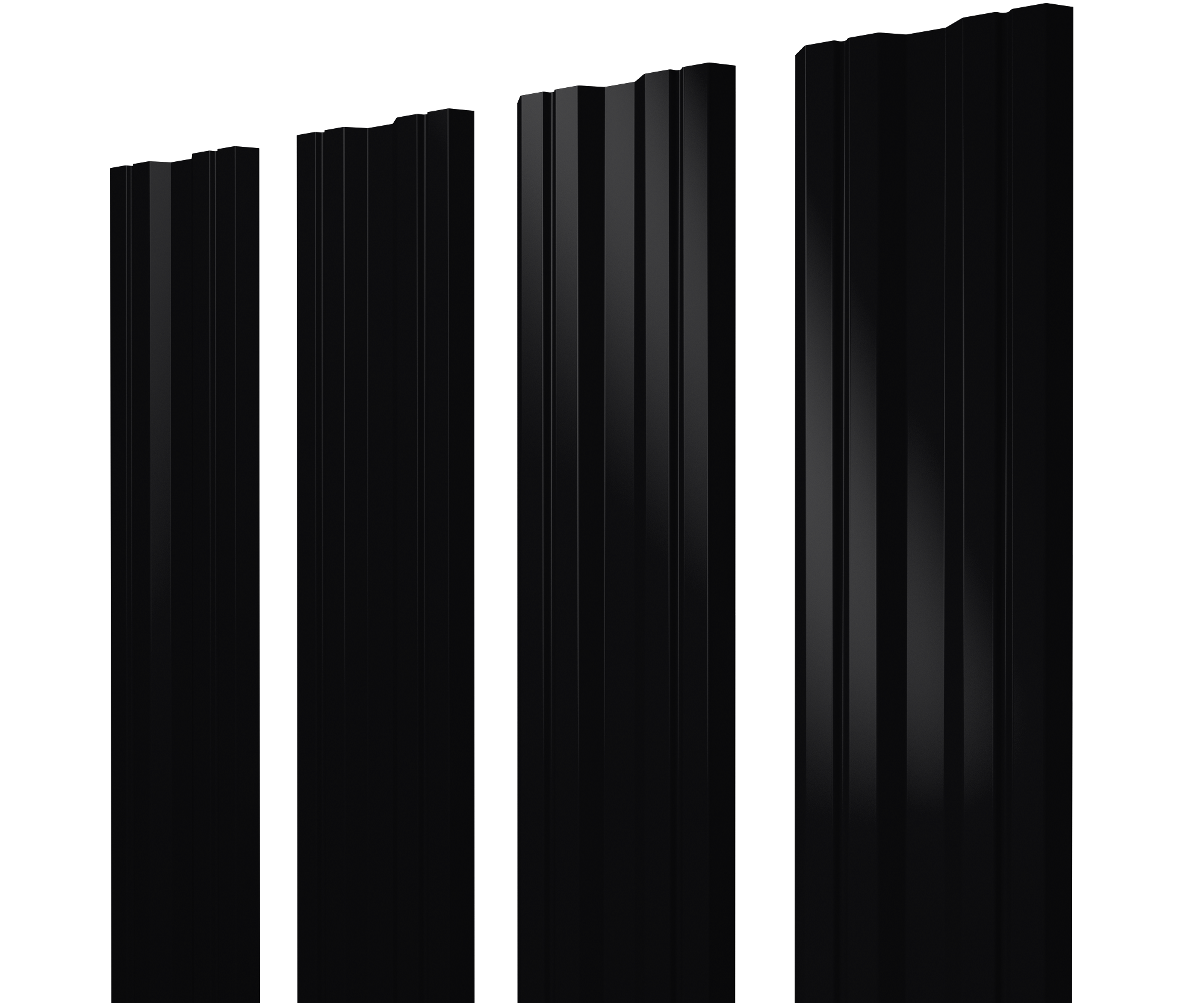 Штакетник Twin с прямым резом 0,5 PurPro RAL 9005 черный — Grandline