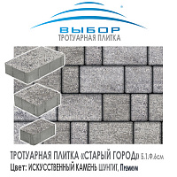 Тротуарная плитка Выбор "Искусственный камень", СТАРЫЙ ГОРОД Шунгит (160x100x60) — Выбор