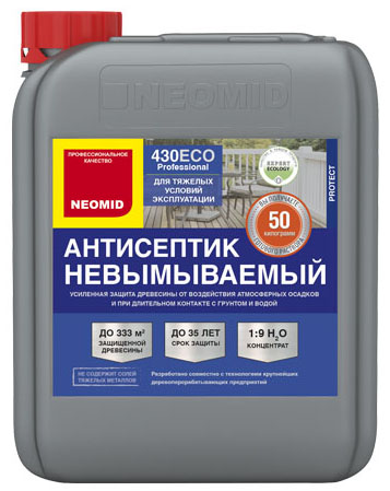 Антисептик NEOMID 430 ECO невымываемый консервант для древесины 30 кг,1:9 (канистра) — Grandline