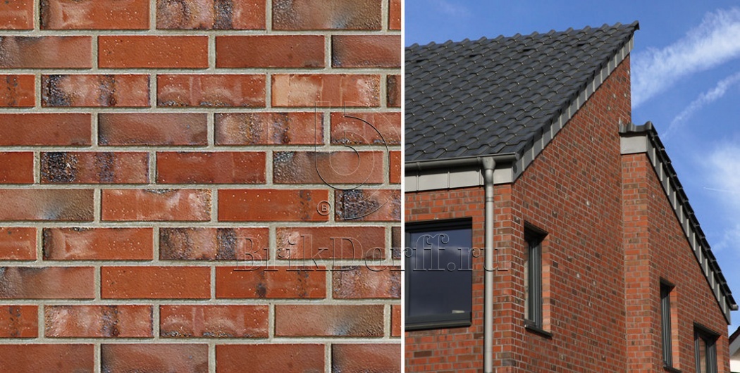 Клинкерный кирпич АВС Bremen rot-eisen-bunt glatt, NF — 240х115х71