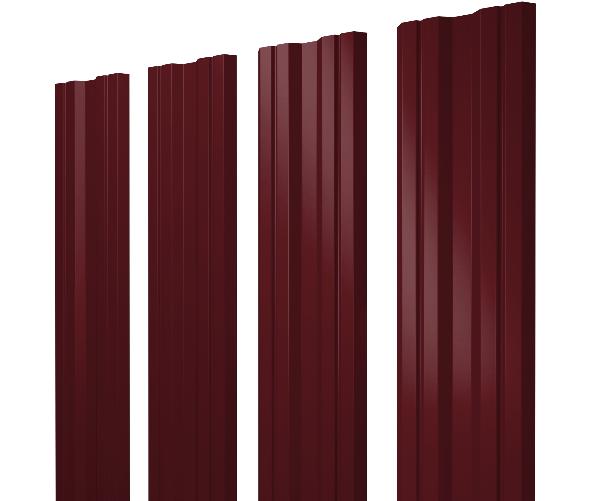 Штакетник Twin с прямым резом 0,45 Drap RAL 3005 красное вино — Grandline