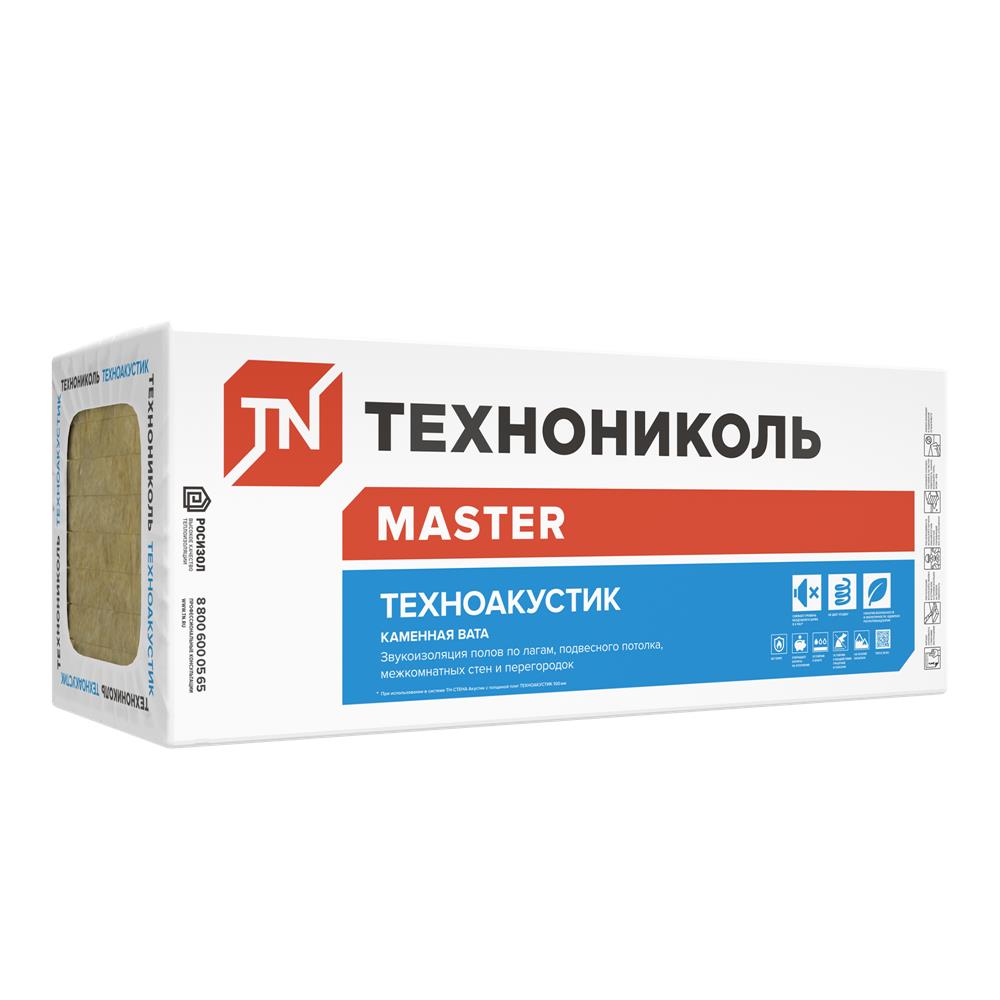 Звукоизоляция ТЕХНОАКУСТИК, 1200x600x100 мм, (6 плит, 4,32 кв.м) — Технониколь