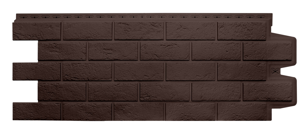 Фасадная панель Grand Line Состаренный кирпич Classic шоколадный — Grandline