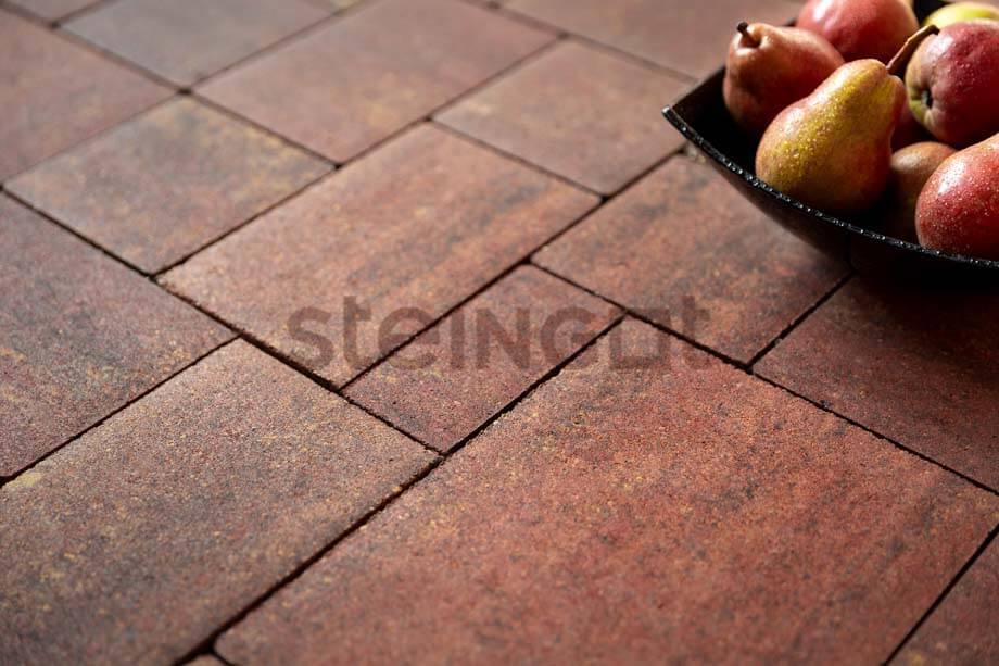 Плитка тротуарная Steingot Colormix Бавария высота 60мм Terracotta частичный прокрас — Grandline