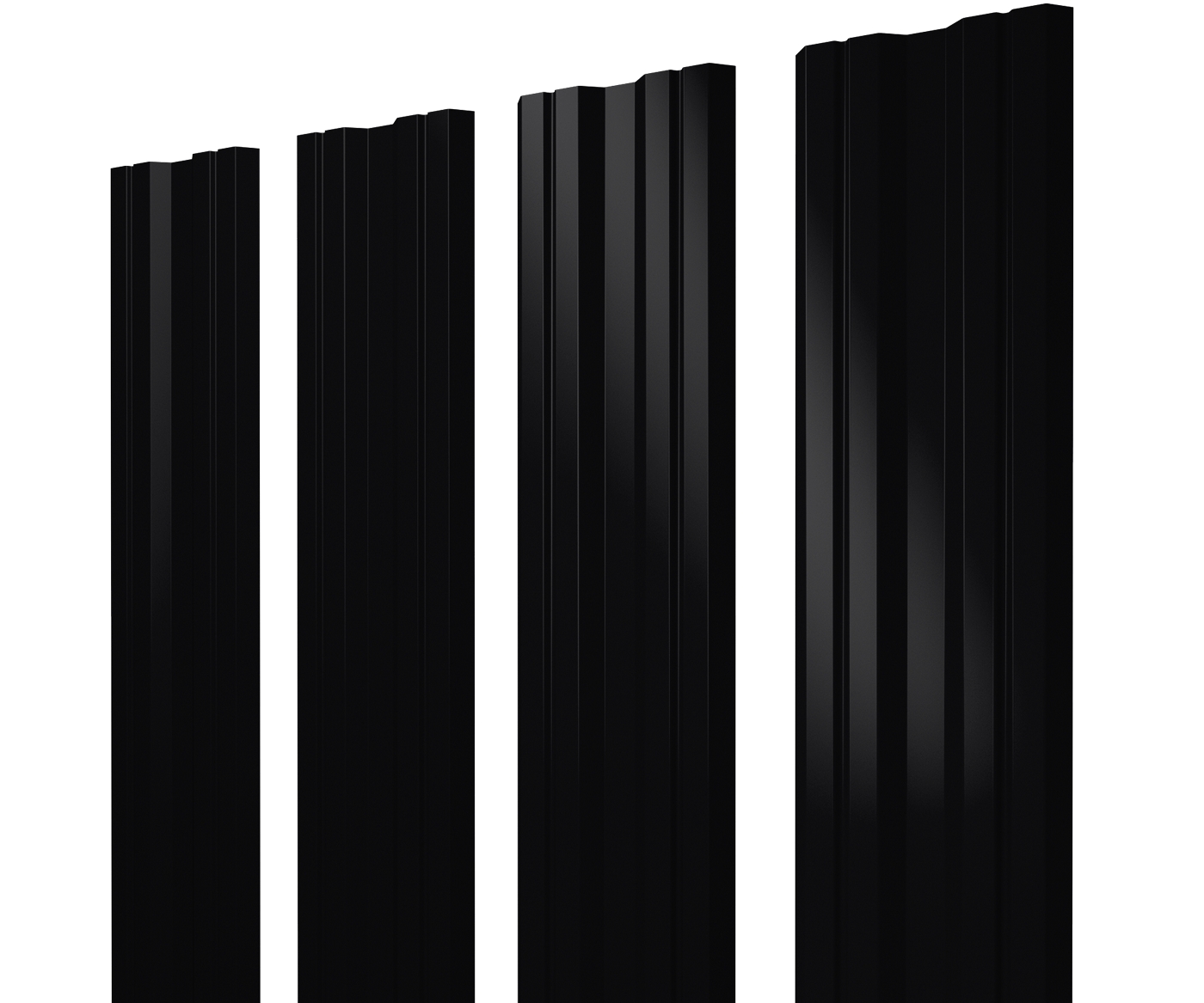 Штакетник Twin с прямым резом 0,5 Satin RAL 9005 черный — Grandline