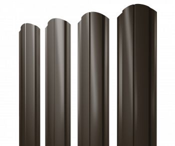 Штакетник Полукруглый Slim фигурный 0,5 Drap TX RR 32 темно-коричневый — Grandline