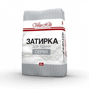 СЕРАЯ цементная затирка для тротуарной плитки WHITE HILLS, (25 кг) — Grandline