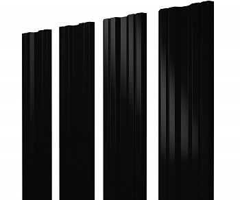 Штакетник Twin с прямым резом 0,45 Drap-double TX RAL 9005 черный — Grandline