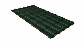 Металлочерепица кредо Grand Line 0,5 GreenCoat Pural BT, matt RR 11 темно-зеленый (RAL 6020 хромовая зелень) old — Grandline