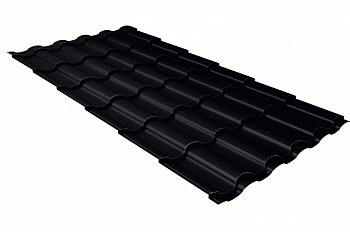 Металлочерепица кредо Grand Line 0,5 PurLite Matt RAL 9005 черный — Grandline