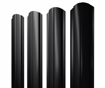 Штакетник Полукруглый Slim фигурный 0,45 Drap-double TX RAL 9005 черный — Grandline