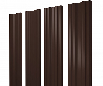 Штакетник Twin с прямым резом 0,45 Drap RAL 8017 шоколад — Grandline