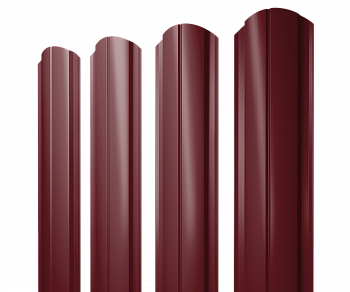 Штакетник Полукруглый Slim фигурный 0,5 Satin Matt RAL 3005 красное вино — Grandline