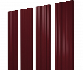 Штакетник Twin с прямым резом 0,5 Satin RAL 3005 красное вино — Grandline