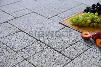 Плитка тротуарная Steingot Granit Premium Бавария высота 60мм Bianco Nero частичный прокрас — Grandline