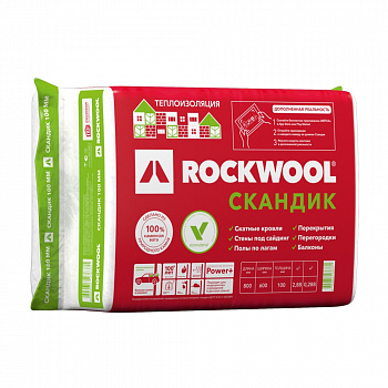 Утеплитель RockWool Лайт Баттс Скандик 800х600х100 (6 шт/пач; 2,88м2; 0,288м3; 36 пач/пал) — Grandline