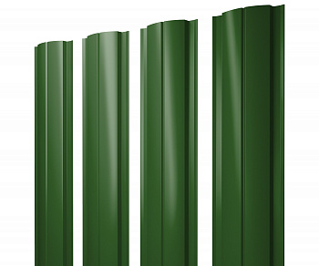 Штакетник Полукруглый Slim с прямым резом 0,45 PE RAL 6002 лиственно-зеленый — Grandline