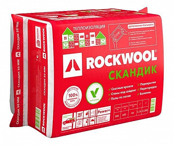 Утеплитель RockWool Лайт Баттс Скандик 800х600х50 (12 шт/пач; 5,76м2; 0,288м3; 24 пач/пал) — Grandline