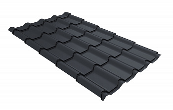 Металлочерепица камея Grand Line 0,5 PurPro Matt 275 RAL 7024 мокрый асфальт — Grandline