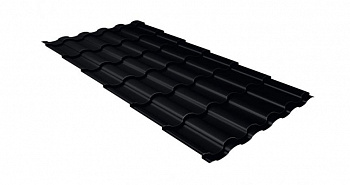 Металлочерепица кредо 0,5 Satin Matt TX RAL 9005 черный — Grandline