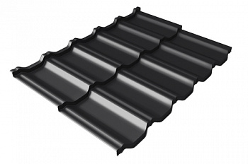Металлочерепица модульная квинта Uno Grand Line c 3D резом 0,5 PurPro Matt 275 RAL 9005 черный — Grandline