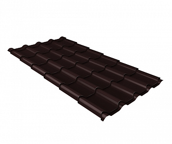 Металлочерепица камея 0,5 Satin Matt RAL 8017 шоколад — Grandline