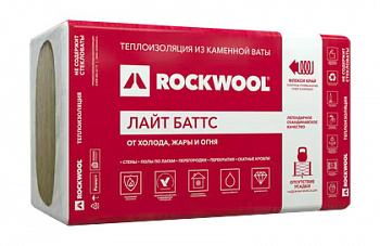 Утеплитель RockWool Лайт Баттс 1000х600х100 (5 шт/пач; 3м2; 0,3м3; 20 пач/пал) — Grandline