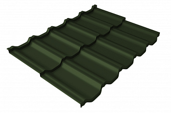 Металлочерепица модульная квинта Uno Grand Line c 3D резом 0,5 GreenCoat Pural BT, matt RR 11 темно-зеленый (RAL 6020 хромовая зелень) — Grandline