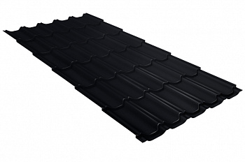 Металлочерепица квинта плюс Grand Line 0,5 Quarzit lite RAL 9005 черный — Grandline