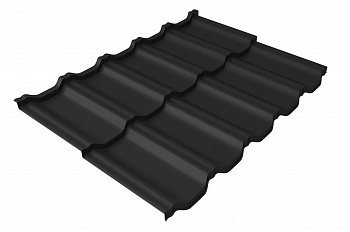 Металлочерепица модульная квинта Uno Grand Line c 3D резом 0,5 Satin RAL 7016 антрацитово-серый — Grandline
