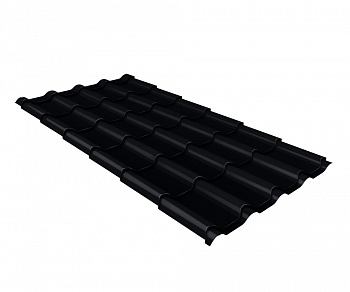 Металлочерепица камея Grand Line 0,5 Quarzit lite RAL 9005 черный — Grandline