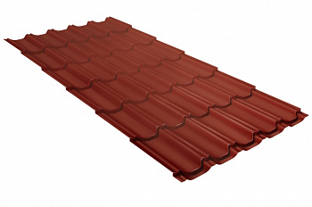 Металлочерепица квинта плюс Grand Line 0,5 PurLite Matt RAL 8004 терракота — Grandline