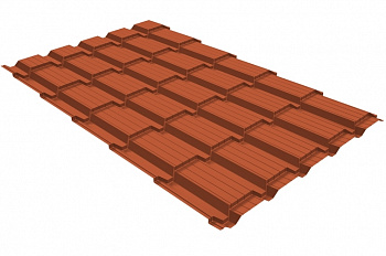 Металлочерепица квадро профи Grand Line 0,5 PurLite Matt RAL 8004 терракота — Grandline