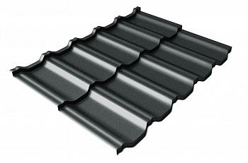 Металлочерепица модульная квинта Uno Grand Line c 3D резом 0,5 Satin Matt TX RAL 7016 антрацитово-серый — Grandline