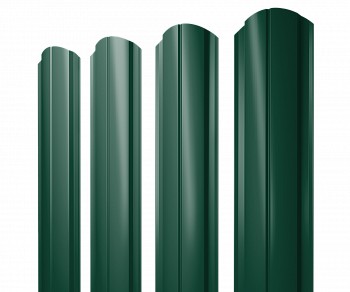 Штакетник Полукруглый Slim фигурный 0,4 PE RAL 6005 зеленый мох — Grandline