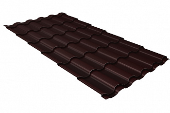 Металлочерепица кредо 0,5 Satin Matt TX RAL 8017 шоколад — Grandline