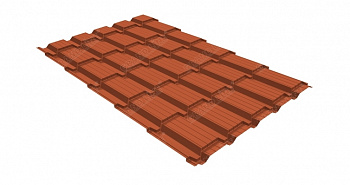 Металлочерепица квадро профи 0,5 Satin RAL 8004 терракота — Grandline