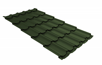 Металлочерепица квинта плюс 0,5 GreenCoat Pural BT, matt RR 11 темно-зеленый (RAL 6020 хромовая зелень) — Grandline